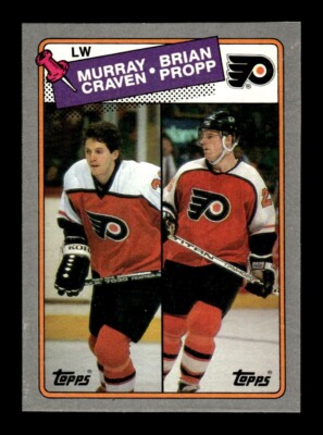 1988-89 Topps Box Bottoms #J Murray Craven Brian Propp hand cut VG+