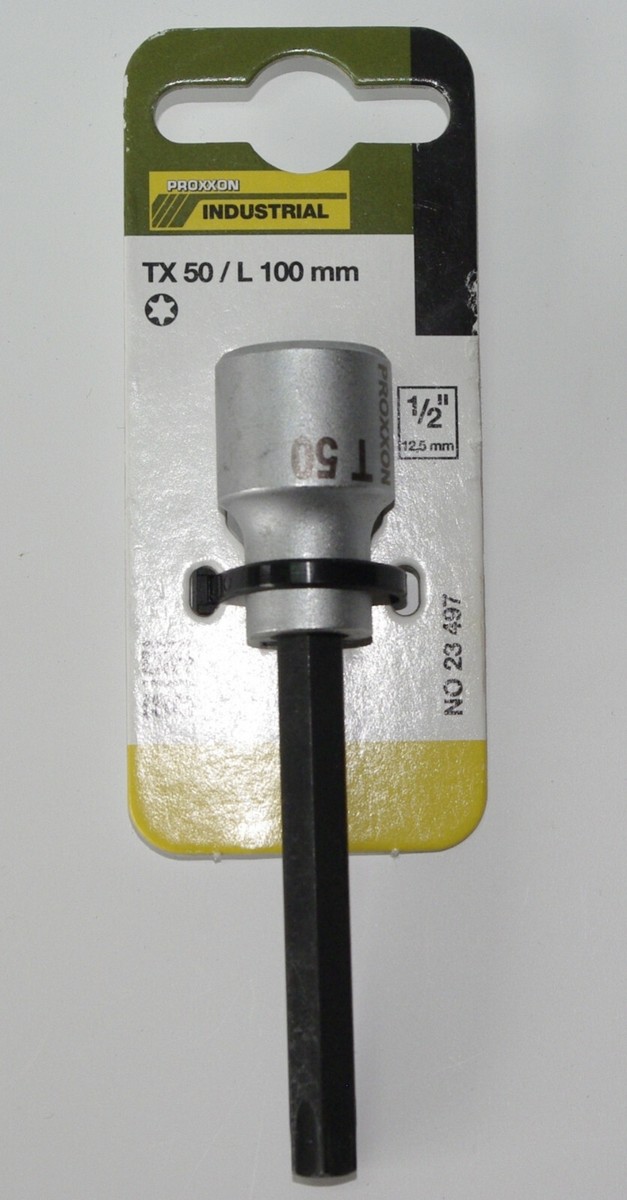 PROXXON TX50 Torx Bit 100mm Lang, 1/2" Antrieb – Der Langlebige Profi-Einsatz Für Deine Schraubarbeiten