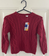 KRU Kids R Us Kids Boys Size Medium 5 6 Red Cable Knit sweater New with tags