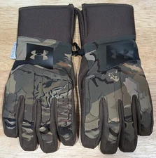 NEW Size Small UNDER ARMOUR Goretex Windstopper Hunt Gloves Camo 1318575-988