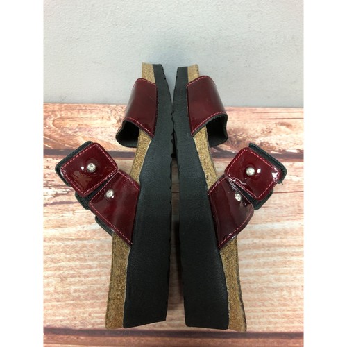 NAOT ASHLEY Burgundy Rhinestone Slide Sandals Womens 38 / 7 (8L54) - Picture 5 of 10