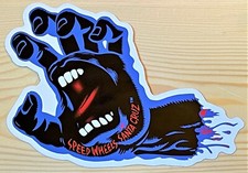 Santa Cruz Skateboard Sticker, Dealer Window Label Screaming Hand 6-1/4"