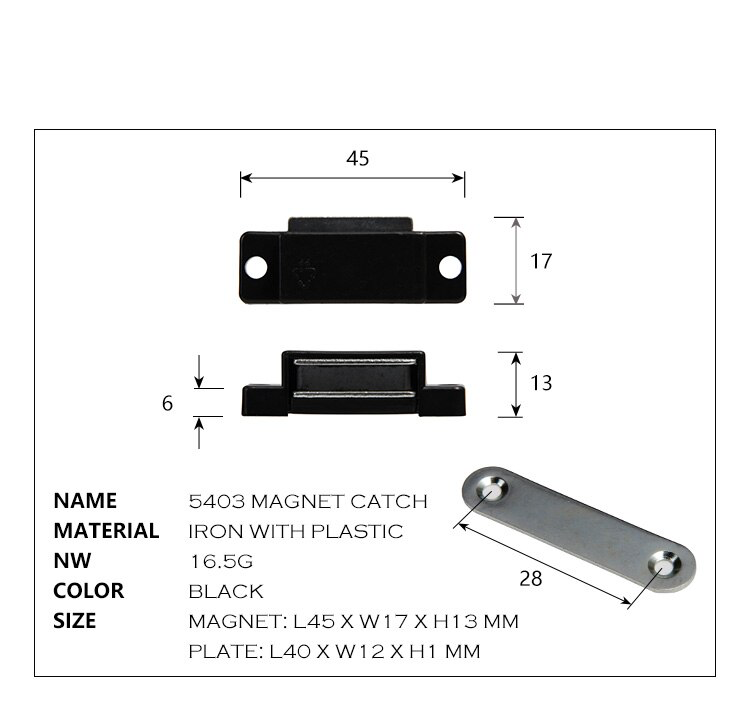 furniture Door Latch Catch Closures Black plastic highly
