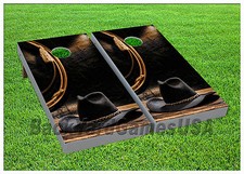Country Western Cowboy CORNHOLE BEANBAG TOSS GAME w Bags Game Boards Set 1004