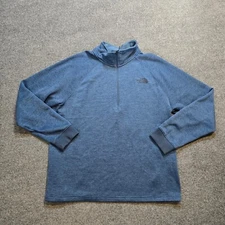 The North Face Pullover Mens Large Blue 1/4 Zip Fleece Tech Performance Casual