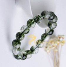 10mm green ghost crystal Gemstone Mala Stretchy Bracelets Bless Pray Wristband