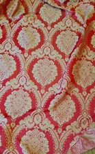 Jacquard Damask Brocade Red Scarlet Fabric 54 wide, sold by yard,