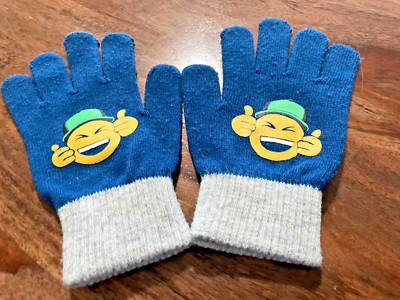 OshKosh Knit Gloves Emoji Thumbs-Up (Kids, Blue/Grey, Age 4 14 yrs)
