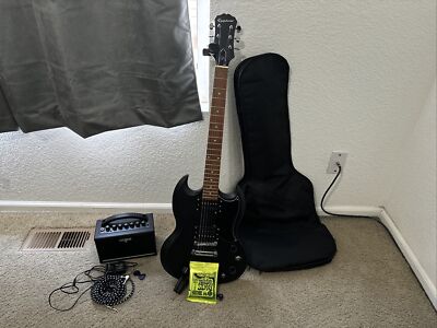 Epiphone SG 6-String Electric Guitar Black with full setup - Beginner Setup