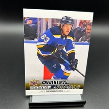 2021-22 UD Credentials Rookie Arrivals #22 Jake Neighbours St. Louis Blues