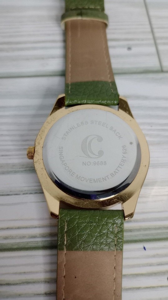 C.C. Women's Watch Green Band Water Resistant Stainless Steel eBay
