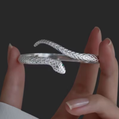Damen Armband Schlange mit Zirkonia - Armreif Schmuck Sterling Silber 925