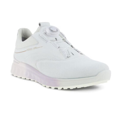 New Womens ECCO GOLF S-THREE BOA SHOE WHITE/ DELICACY 102973-60621
