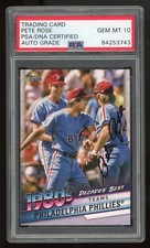 PSA DNA 10 Pete Rose 2020 Topps Decade's Best #58 Certified Autograph Phillies