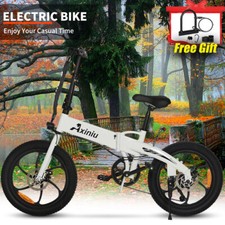 E-Bike 20" Electric Bike Fat Tire 850W Folding City Bicycle Commuter Ebike Blue