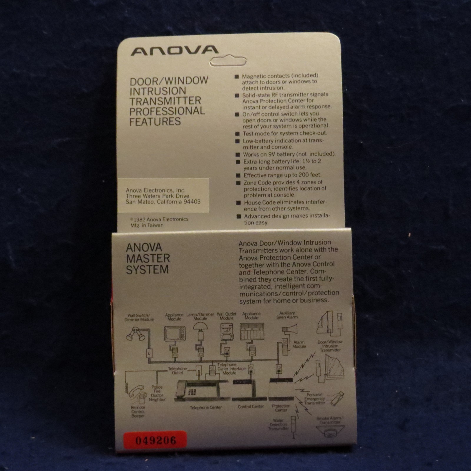 Anova Home Alarm Security System Door/Window Intrusion Transmitter 9010 For 9000