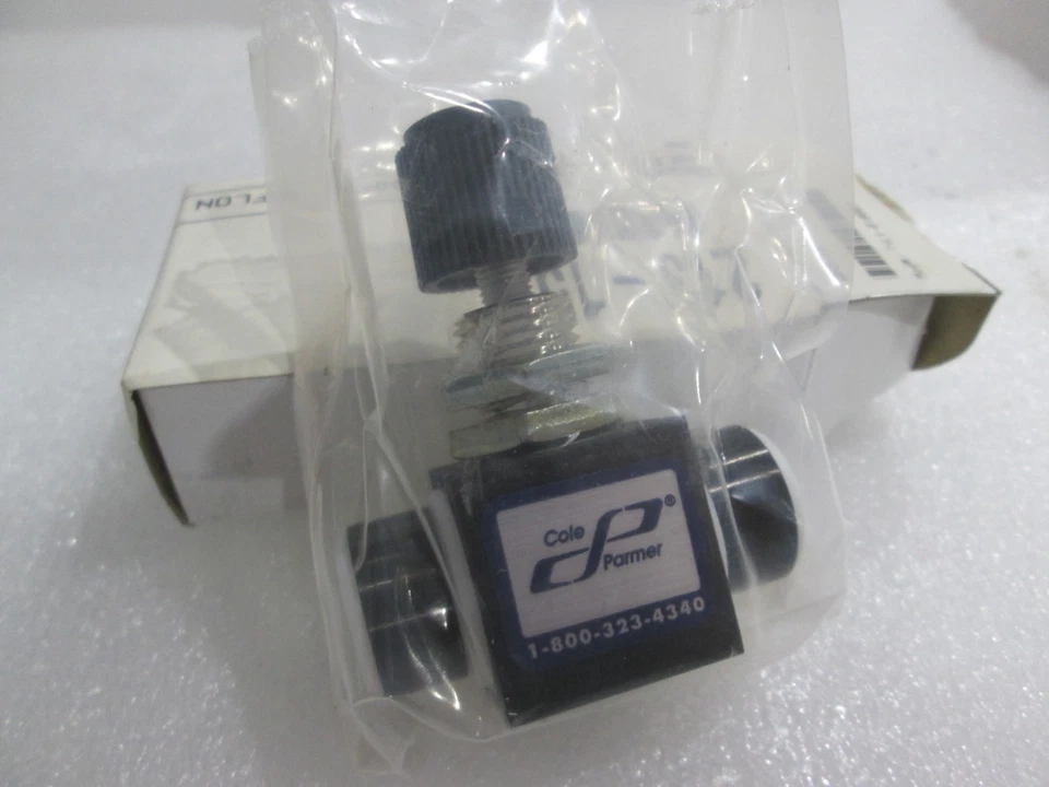 Cole Palmer, TVLV-010003, Válvula de aguja, 1/8NPTF, Teflón, Nuevo Foto 2 de 4