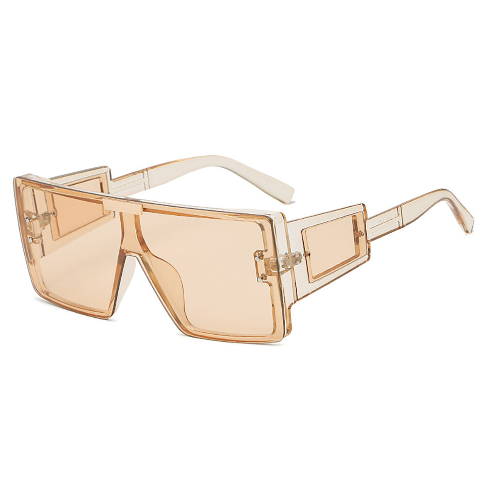 OVERSIZED Flat Top Shield Sunglasses Retro Punk Mens Women  display picture 3