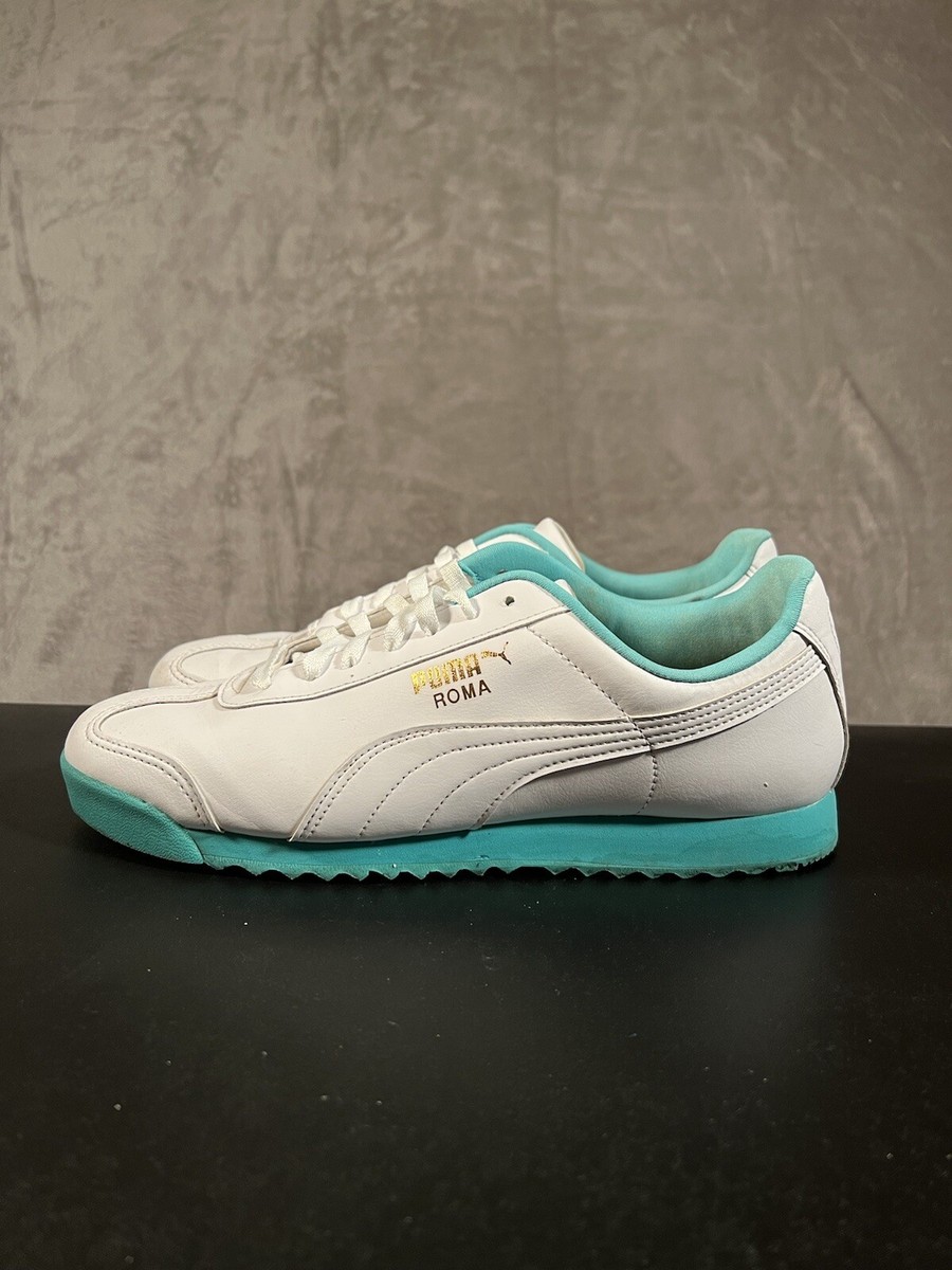 Size 9.5 - Puma Roma Basic Plus White Turquoise for sale  display picture 1