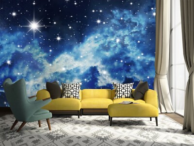 3D Stars Cloud G18216 Wallpaper Wall Murals Removable Self-adhesive Honey