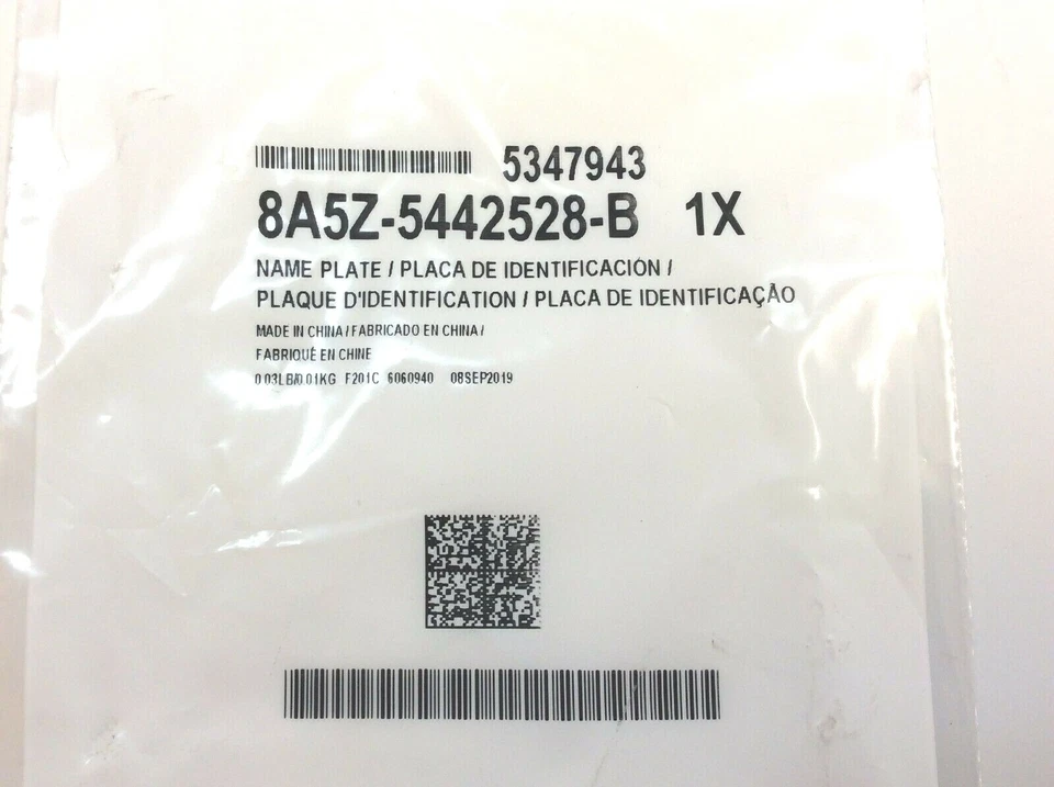 09-16 Lincoln MKS TAPA MALETERO TRASERO MALETERO CROMO EMBLEMA PLACA DE IDENTIFICACIÓN OEM Foto 4 de 4