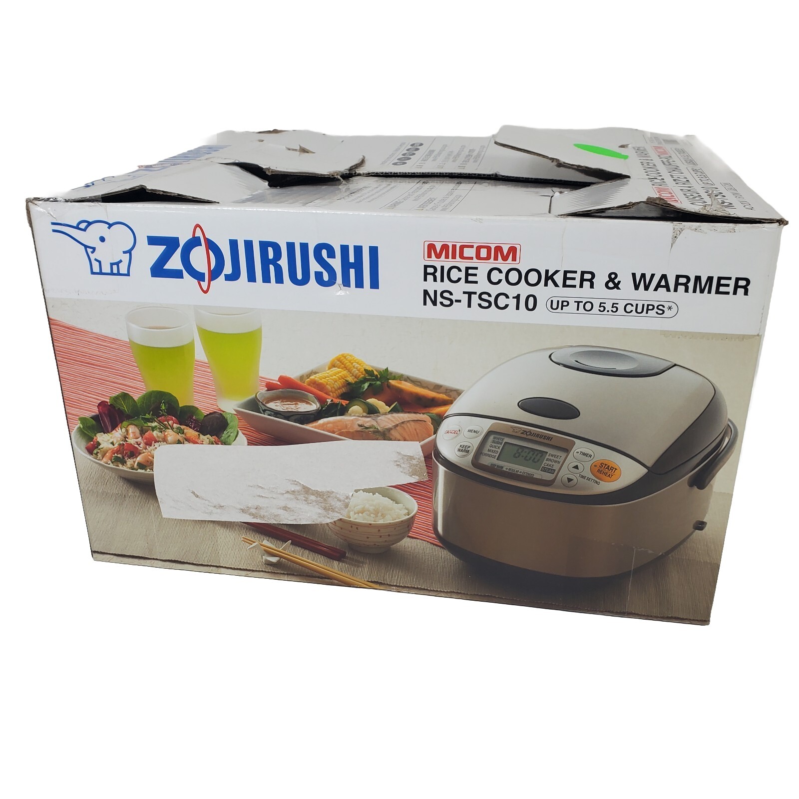Zojirushi Micom NS-TSC10 Rice Cooker and Warmer - Stainless Brown 5.5 - Scuffs