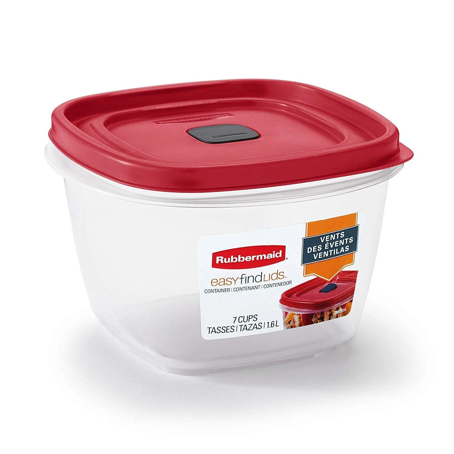 Red Food Storage Containers 3 Pack 7 Cup BPA Free Microwave Dishwasher Safe