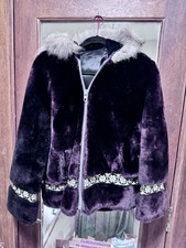 ALASKA INUIT Fur COAT Sheared Bear w/ Pockets & Hood - Hand Made EUC