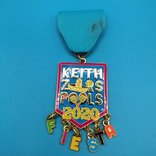 Keith Zors Pools 2020 Fiesta Sombrero Maracas Enamel Ribbon Pinback Collectible