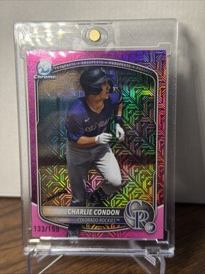 2025 Bowman Chrome Charlie Condon #BCP-248 Prospect Pink Mojo Refractor #/199