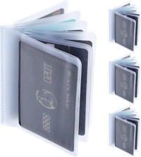 Inserto de billetera de plástico, 4 paquetes portatarjetas de crédito de 6 páginas billetera transparente para fotos