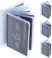 Plastic Wallet Insert, 4 Packs 6 Page Credit Card Holder Clear Wallet Photo Inse