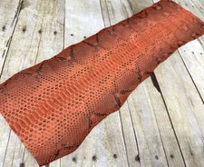 Genuine Orange Python Remnant Piece Snakeskin Leather real hide snake skin 212