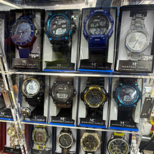 Montres Carlo Digital Quartz Chronograph Alarm 50m Wristwatch Lot w/ Boxes