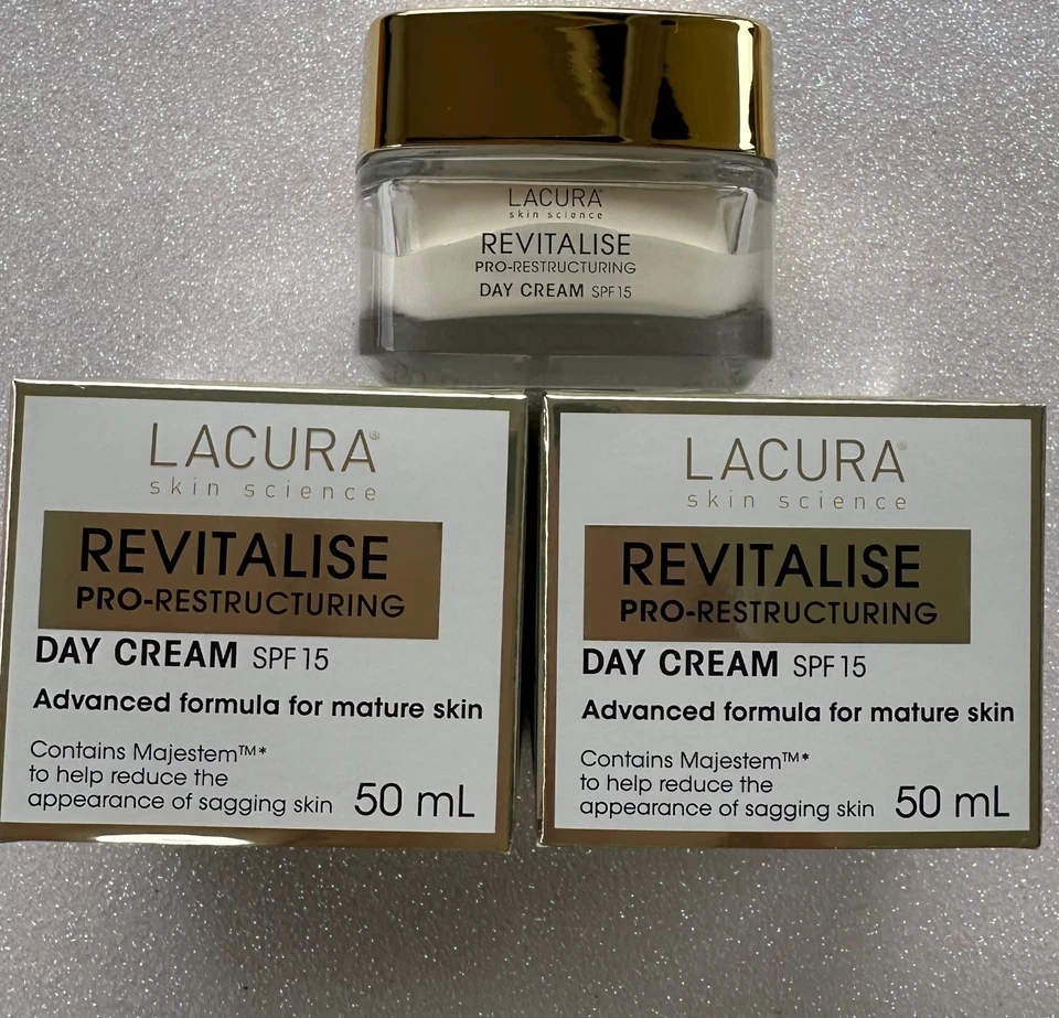 2 x Lacura Revitalise Pro-Restructuring Day Cream  SPF 15 50ml mature skin 50+  - image 2 of 4