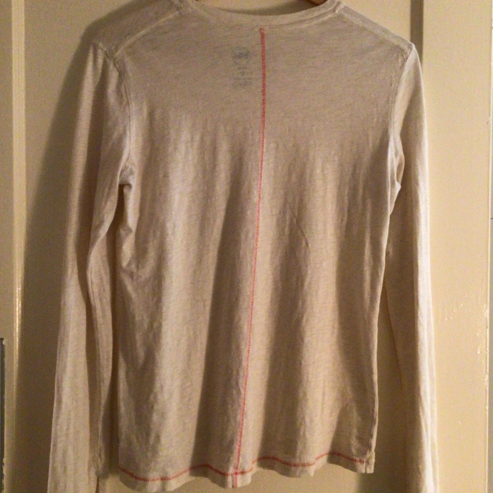 Camisa de mujer Janji para correr manga larga talla M crema elástica agujeros para el pulgar Foto 3 de 4