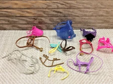 Doll Equestrian Accessories Saddles Reins Western Roping Mixed Sizes Lot of 12