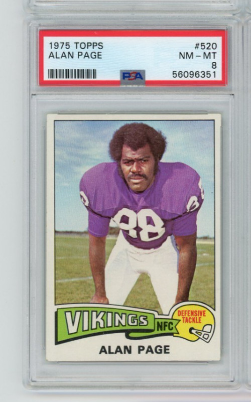 1975 Topps #520 Alan Page - Minnesota Vikings HOF - PSA 8