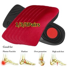 1-5Pairs Orthotic Shoe Insoles Flat Feet High Arch Support Plantar Fasciitis