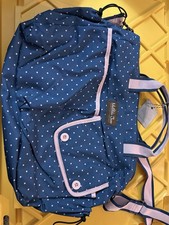 Matilda Jane Blue Polka Dot Baby Diaper Bag Interior Adjustable Strap no pad