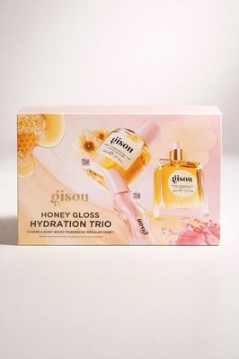 Gisou Honey Gloss Hydration Trio   Luxury Hair Oil Perfume & Lip Oil | Gift Set