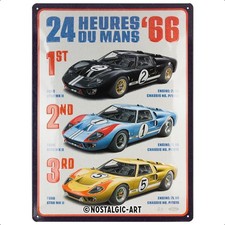 Blechschild Metallschild 30 x 40 cm - 24h Le Mans – 1966 – Ford GT40 Winners