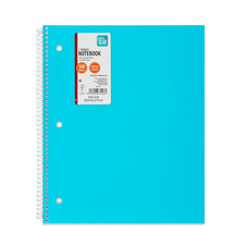 Pen  Gear Wide Ruled Poly 1-Subject Notebook with Inside Pockets Size 9" x 11"
