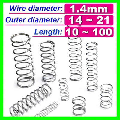 #ad 20pc Spring Wire Diameter 1.4mm Compress Pressure Spring Od 14mm 21mm L=10 50mm $29.30