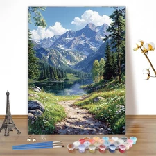 EOBROMD Paint by Numbers Kits for Adults Mountains Landscape, DIY Painting Kits 