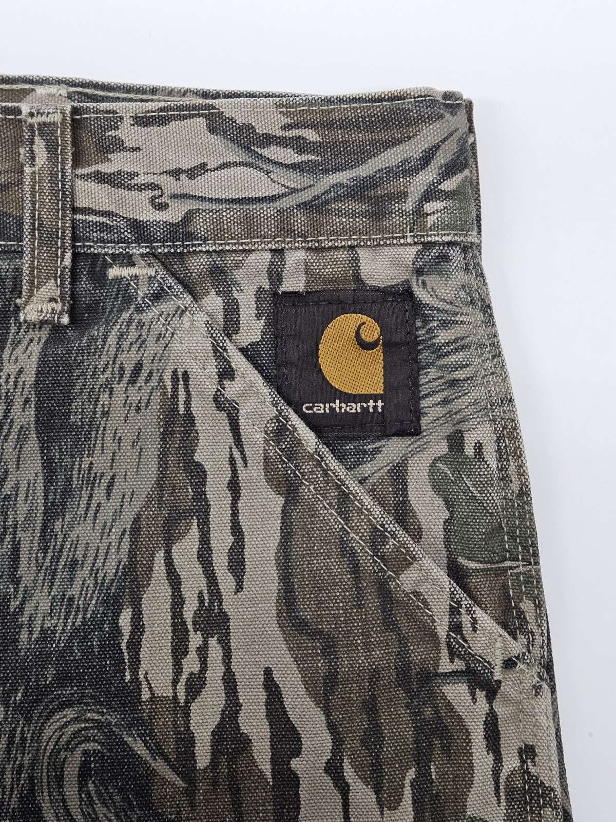 Vintage CARHARTT Mens Size 40x30 Mossy Oak Treestand Camo Canvas Hunting Pants thumbnail 3