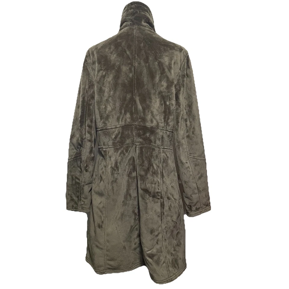 Abrigo Athleta Mujer Minka Felpa Polar Línea Media Talla XL Verde Oliva Acogedor Cálido Foto 2 de 4