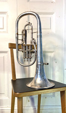 Vintage Boosey & Hawkes London Silver Plated Euphonium, Alliance Lafleur & Sons.