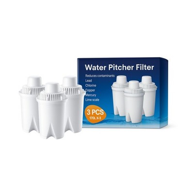 Nispira B15 Water Filter Compatible with Brita Standard/Everyday Pitchers, 3 Pk