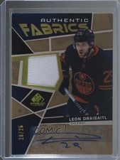 2021-22 Upper Deck SP Game Used Authentic Fabrics 20/25 Leon Draisaitl Auto 0c3